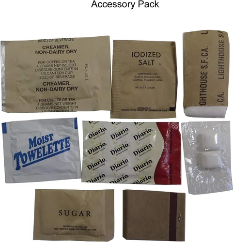 Vista 4 de MREs (Comidas listas para comer) Genuino excedente Militar de EE. UU. (1 Paquete) Sabores variados