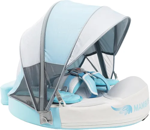 Vista 16 de HECCEI - Flotador en forma de aeroplano número 07 Mambobaby para bebé con toldo para el sol, añadir cola, color rosa