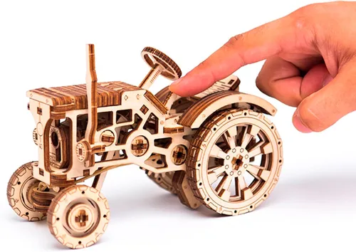Vista 7 de WOODEN.CITY Rompecabezas 3D de tractor para adultos, modelo mecánico de tractor agrícola para adultos y adolescentes, kit de bricolaje de 148 piezas
