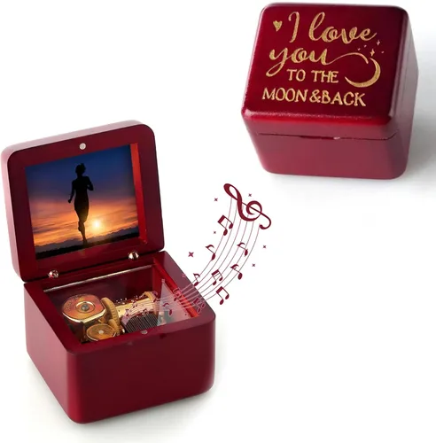 Vista 7 de Caja de Música de Marco de Fotos Mini con Grabado Láser Mecanismo Vintage, Regalo para el Día de la Madre Día de San Valentín Día del Niño Ceremonia