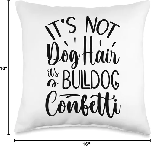 Vista 4 de Ripper19 Stuff Confetti, divertido cojín de bulldog inglés, 16 x 16, multicolor