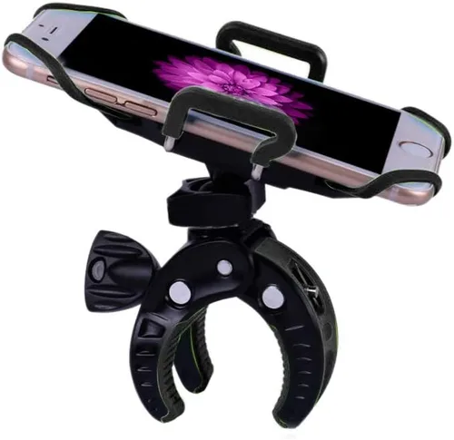 Vista 2 de Soporte para bicicleta, soporte de teléfono para motocicleta, carrito de bebé, soporte para micrófono, soporte para teléfono celular con correa