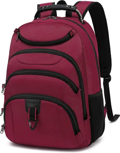 Vista 9 de Mochila para laptop Boavan para hombres (Negro, 15.6), Rosa(Amour Pink), Elegante
