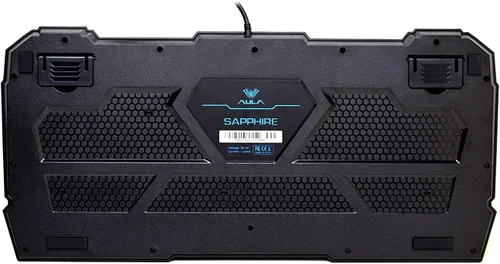 Vista 4 de Beastron Teclado mecánico con cable para juegos con interruptores azules, reposamuñecas, compatible con PC y Mac