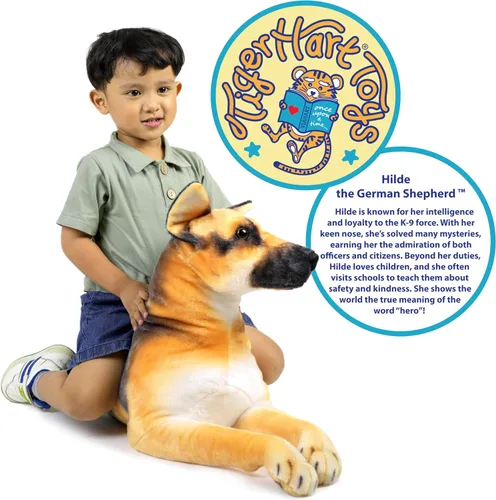 Vista 3 de TigerHart Hilde The German Shepherd - Perro de peluche grande de 34 pulgadas (medida de cola no incluida)
