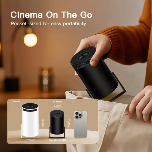 Vista 13 de Mini proyector con WiFi 6 y Bluetooth 5.4 Keystone vertical automático integrado Android 14 OS, 1080P 4K compatible con proyector giratorio portátil