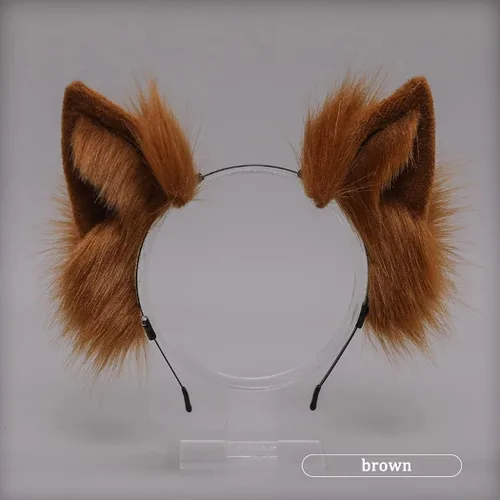Vista 4 de Vivilly Fox Cat Ear and Tail Accesorios Cosplay de Halloween para mujeres y niñas