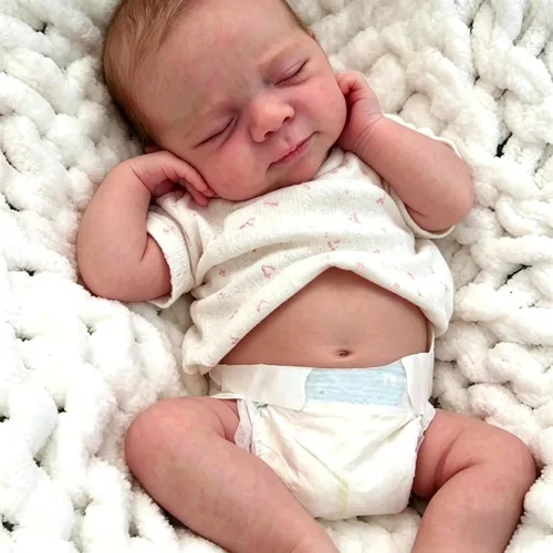 Vista 2 de Anano Muñecas de bebé Reborn de vinilo de cuerpo completo, muñeca de bebé realista de 18 pulgadas, muñeca de bebé recién nacido, muñeca de bebé