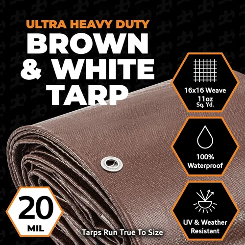 Vista 3 de Xpose Safety Lona ultra resistente de 5 x 7 pies, lonas impermeables de 20 mil para camping, aventuras al aire libre y cubierta de tienda