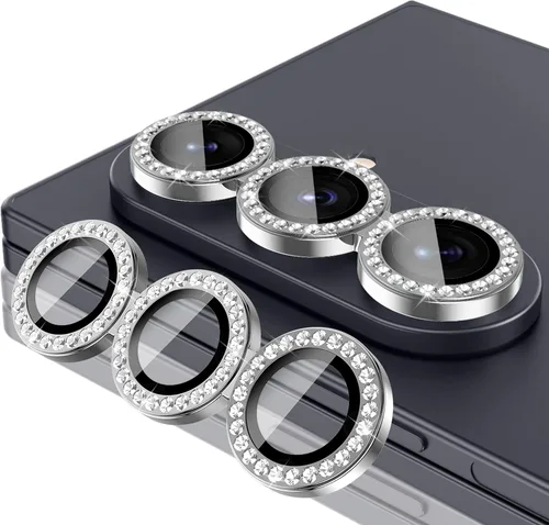 Vista 34 de Casetego Protector de lente de cámara para Galaxy Z Fold 8, [Diseño de purpurina mejorado], [Fuerte adherencia], lente de vidrio templado 9H negro