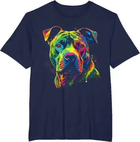 Vista 18 de Pit Bull Mom Dog Lover - Camiseta artística para mujer, Negro