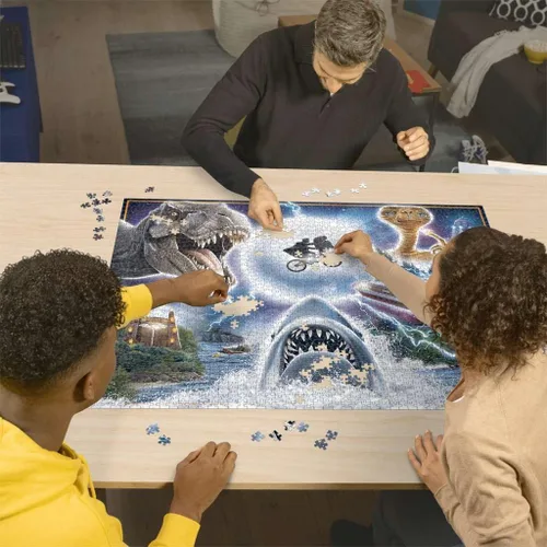 Vista 3 de Ravensburger - Universal Amblin Entertainment - Rompecabezas de 2000 piezas - Colores vivos y atrevidos - Representación intrincada de ET, Jurassic