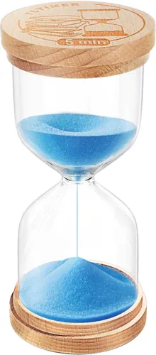 Vista 16 de Temporizador de Arena de 1 Minuto, Reloj de Arena de Madera, Reloj de Arena Azul Pequeño, Reloj de Arena de 1 Minuto para Aula, Juego, Decorativo