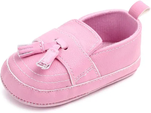 Vista 18 de LONSOEN - Zapatos de cuna para aprender a caminar, de vestir, para niños y niñas 209 Negro