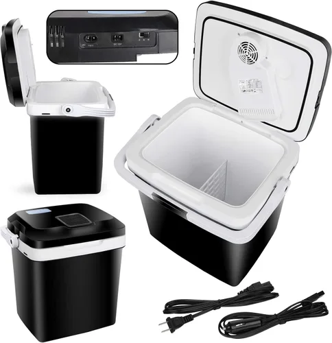 Vista 7 de SUPER DEAL Enfriador y calentador eléctrico portátil de 28 cuartos de galón (26 litros), mini refrigerador de 12 V CC para automóvil
