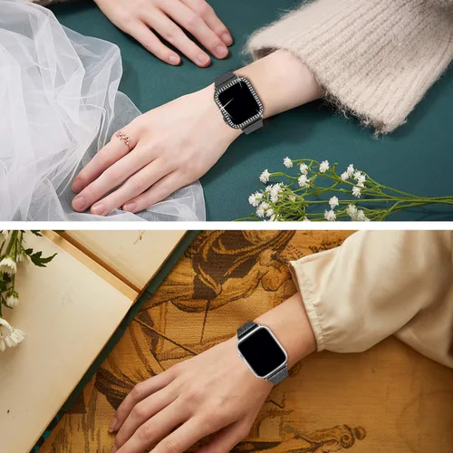 Vista 5 de Joyozy - Bandas de repuesto, delgadas y a la moda compatibles con Apple Watch de 1.49, 1.57, 1.65 y 1.73 pulgadas, de resina, muy cómodas