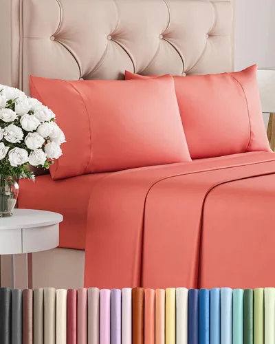 Vista 244 de Juego de sábanas Twin de 4 piezas - Cómodo, transpirable y refrescante - Juego de ropa de cama de lujo de hotel ultrasuave con bolsillos profundos