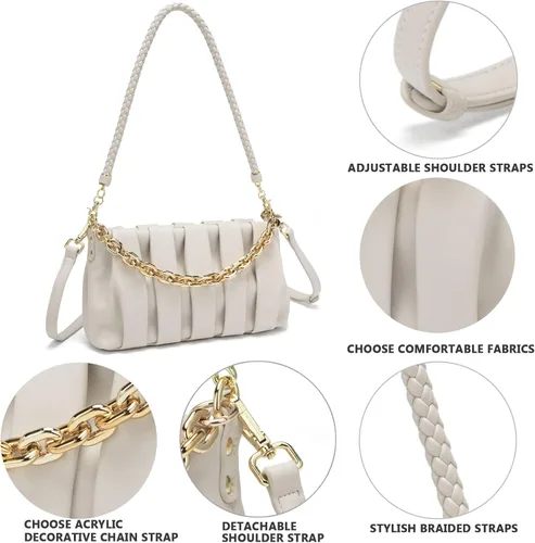 Vista 5 de KingTo Bolso de mano de hombro para mujer, bolso cruzado de moda, bolso de mano suave