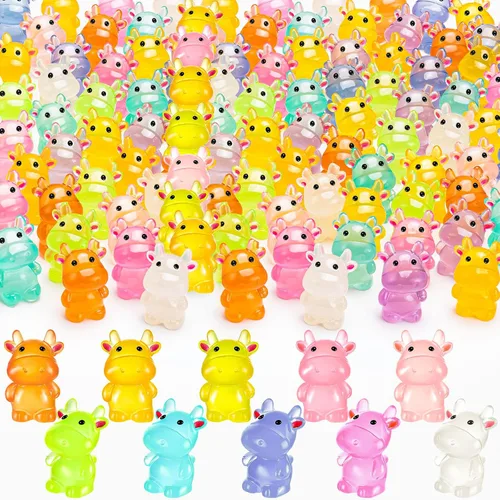 Vista 29 de 18 mini figuras luminosas de panda de resina con 2 bambúes para casa de muñecas