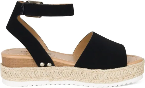 Vista 3 de STYLISH S Gloria-IIS Sandalias de plataforma con punta abierta y plataforma para niñas, con tachuelas, hebilla ajustable en el tobillo