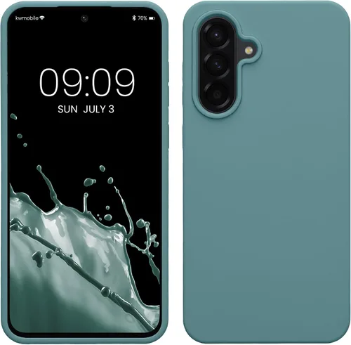 Vista 131 de kwmobile Funda Compatible con Samsung Galaxy A14 5G - Funda de teléfono de TPU y silicona con acabado suave - Verde Lima