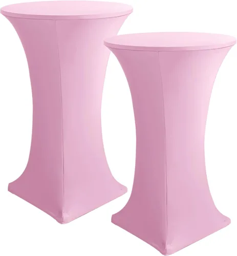 Vista 22 de HolidayIdeas Fundas para Mesa de Cóctel, Paquete de 2 - Manteles de Cóctel de Spandex Elástico Ajustado con Esquinas Cuadradas