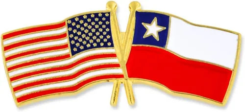 Vista 94 de PinMart Pin de solapa esmaltado con bandera de la amistad cruzada de Estados Unidos y el mundo
