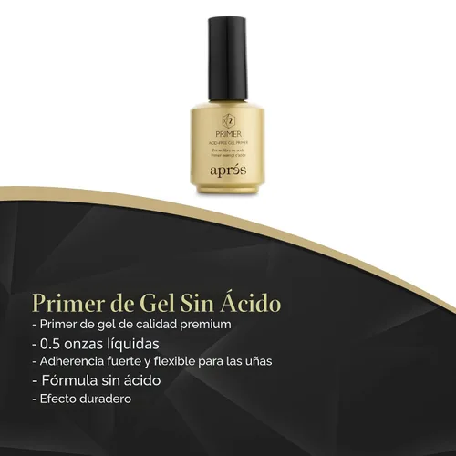 Vista 2 de APRÉS Gel-X - Kit profesional de uñas – Gold Bottle pH Bonder, base sin ácidos y fórmula de gel suave extendida (0.5 fl oz cada uno)