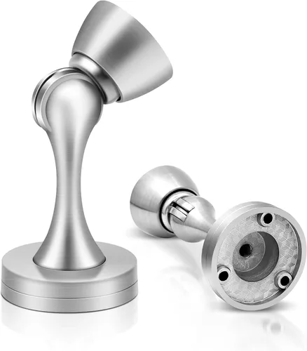 Vista 13 de Topes magnéticos para puerta, topes de puerta negros para la parte inferior de la puerta, montaje en pared, protector de pared magnético resistente