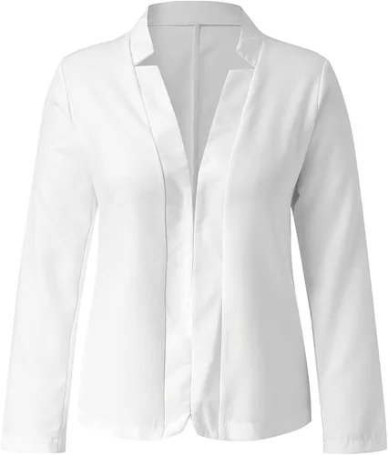 Vista 2 de Chaquetas de traje y chaqueta de negocios para mujer, casual, trabajo, oficina, chaqueta ligera ajustada con frente abierto