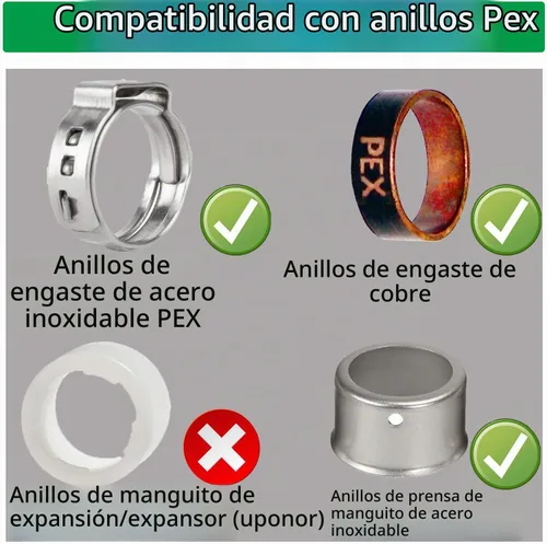 Vista 5 de WHK - Paquete de 12 codos PEX de 1/2 pulgada de 90 grados con adaptador NPT macho de 1/2 Crimpado Conecte de 1/2 "Pex B,C tubería a accesorios