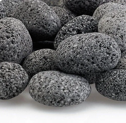 Vista 3 de American Fireglass Pequeña piedra de lava gris (1/2" - 1") Bolsa de 10 lb
