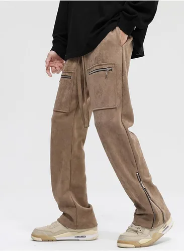Vista 9 de Pantalones deportivos de gamuza sintética para mujer, pantalones de baile acampanados para hombre