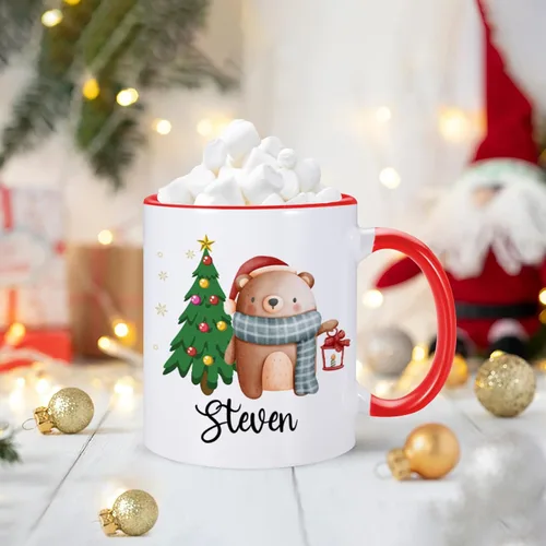 Vista 2 de Taza de chocolate caliente personalizada para niños, taza Stanta personalizada regalo para niños, hijo, hija, bonita taza de 11 oz para niños, taza