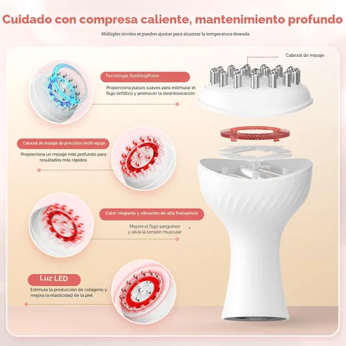 Vista 5 de Masajeador de drenaje linfático y herramienta de masaje anticelulitis, masajeador linfático, ayuda a reducir las estrías y la celulitis