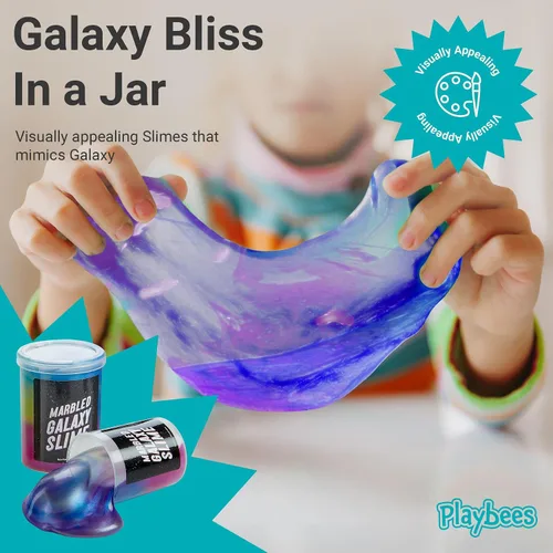Vista 6 de Slime de unicornio de galaxia marmolada – Paquete de 12 – Kit de unicornio cósmico para estimulación sensorial y juego creativo, regalo perfecto