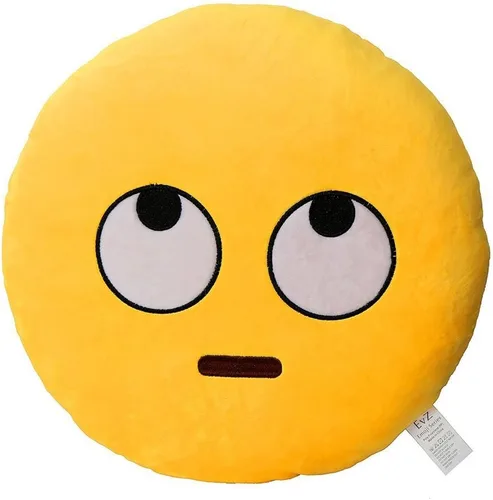 Vista 14 de Emoji Cara de Alienígena Cojín de Emoticón Relleno de Felpa Suave Almohada, Certificado Oficial, EvZ 31cm Gris
