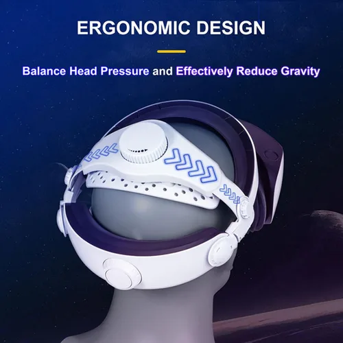 Vista 5 de Adjustable Head Strap (White) with Facial Interface and Forehead Cushion Pad for PSVR 2 VR Headset Balance Head Pressure & Relieve Forehead Pressure