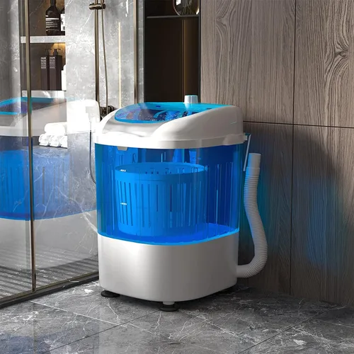 Vista 6 de MEDIMALL Lavadora portátil, mini lavadora y secadora combinada con capacidad de lavado de 5.5 libras, cesta de ciclo de centrifugado, manguera
