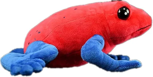 Vista 3 de Tiny Heart Juguete de peluche de rana de dardo venenoso de fresa de simulación, lindo y realista de fresa, rana de dardo de fresa, figuras