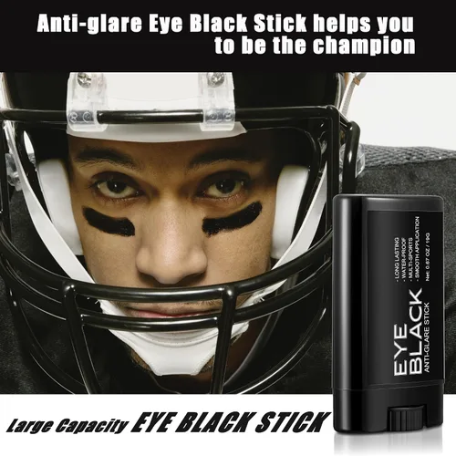 Vista 3 de Accesorios de béisbol negros para ojos, ojos antirreflejos, negro, rosa, negro, para béisbol, sóftbol, fútbol, impermeable, ultra duradero