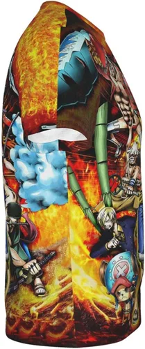 Vista 3 de Caubvty Camiseta de manga corta con estampado 3D de Monkey Luffy de una pieza para hombre y mujer
