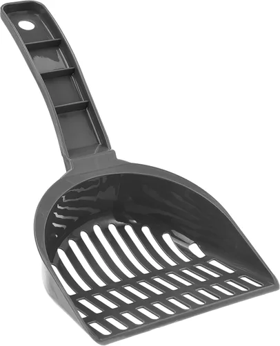 Vista 3 de Amazon Basics Cuchara de arena duradera para caja de arena para gatos, con soporte, cuchara eficiente