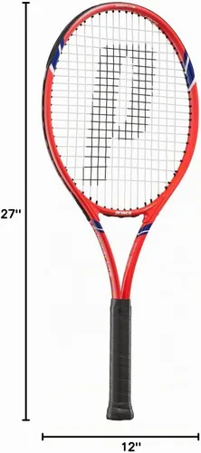 Vista 9 de Prince 7TJ134 Synergy LITE 275 Hard Tennis Racket, Lightweight Aluminum, Grip Size 2, [Stretched]