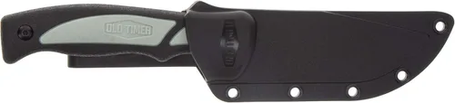 Vista 2 de Old Timer Trail Boss - Cuchillo de hoja fija de 9 pulgadas con hoja de acero inoxidable de alto carbono, mango de agarre TPE y funda moldeada
