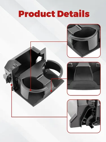Vista 4 de Portavasos de consola compatible con Nissan Pathfinder 2005-2012, Nissan Xterra 2005-2015, Nissan Frontier 2005-2019. Reemplaza 96965-ZP00C