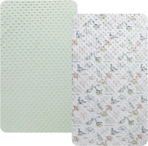 Vista 15 de Dot - Juego de sábanas para moisés, paquete de 2 sábanas elásticas ajustables para cuna, ultra suaves, ajuste universal, almohadilla rectangular