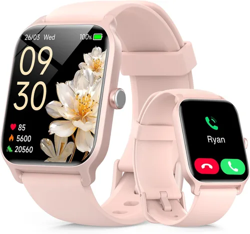 Vista 13 de Tensky Reloj inteligente para hombres/mujeres, reloj inteligente de actividad HD de 1.85 pulgadas para Android/iPhone/Samsung/(llamada Bluetooth)