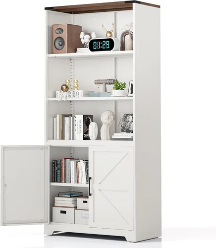 Vista 27 de VINGLI Armario de Pared para Garaje con Puertas con Cerradura y Estante Ajustable, Gabinete de Pared de Metal, Gabinete de Almacenamiento Superior