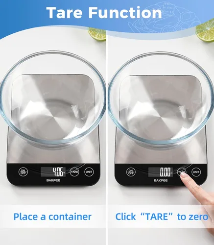 Vista 10 de Báscula de alimentos, báscula de cocina recargable de 33 libras con acero inoxidable, gramos y onzas, carga USB, 0.04 oz de alta precisión